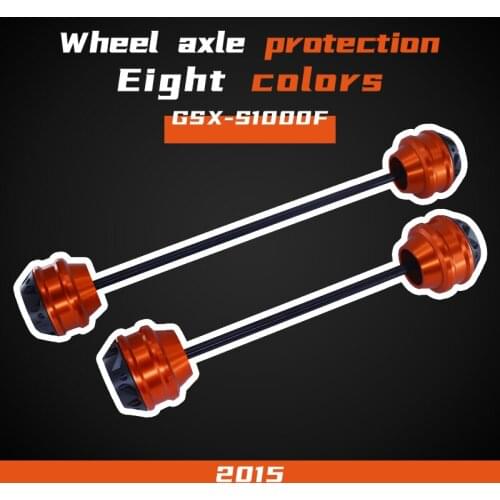 For GSX S1000F GSXS1000F 2015 Motorcycle Front & Rear Axle Fork Sliders Wheel Protection Crash Pad Frame Protector