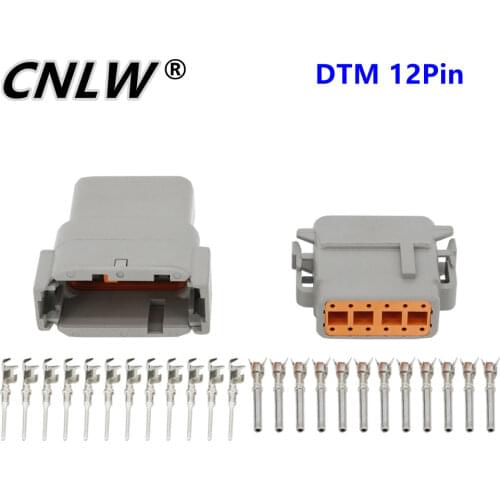 DTM 12 Pin Automotive connector Waterproof plug Sheath with terminal DTM04-12P/DTM06-12S