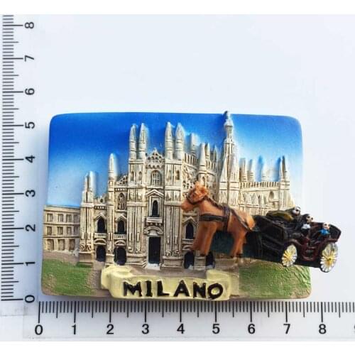 European fashion capital Milan Italy landmark cathedral travel memorial crafts magnetic refrigerator magnet