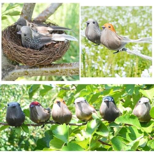 HOT SALE! Artificial Foam Birds Lawn Figurine Ornament Photo Props Yard Garden Craft Decor with Clip Party Decor Gardening Suppl