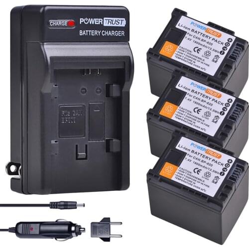 3x 1800mAh BP-820 BP 820 BP820 Battery and Charger kit for Canon BP-820 and Canon VIXIA HF G30, XA20, XA25, XA30