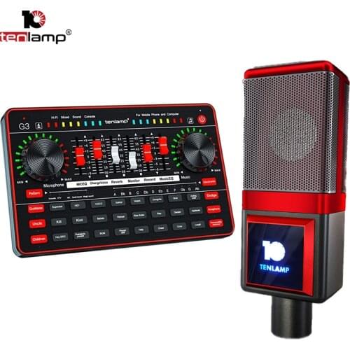 G3 Live Sound Card T7 Microphone Sound Mixer USB Webcast Live Sound Card Mixer Sound Effect Audio Sound Card For Phone Windows