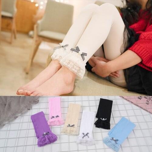 Girls leggings 2020 summer thin childrens clothing cute lace high elastic velvet pants leggings for children kids baby girl