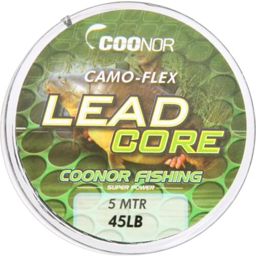 45lb 5m Leadcore Braided Camouflage Carp Fishing Line Hair Rigs Lead Core Abrasion Resistance High Rtrength Fishing Lines 16.4ft