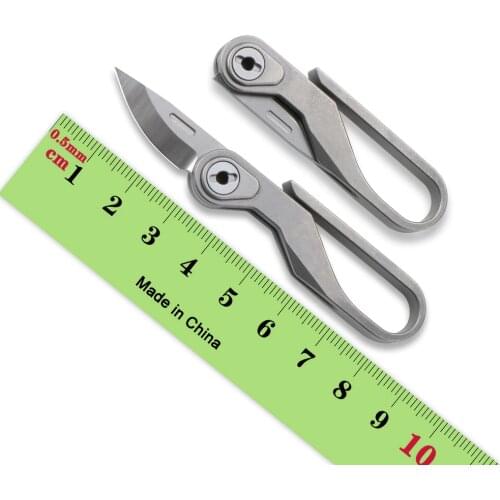 Mini Key Knife M390 Blade Foldable Titanium Alloy Pocket Multifunction Keychain Tool Letter Opening Gadget Set Outdoor Camping
