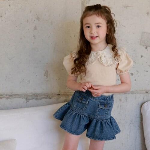 Girls Mini Skirts Toddler Girl Demin Skirts with Shorts Pockets Baby Summer Clothes 2 3 4 5 6 7 8 years