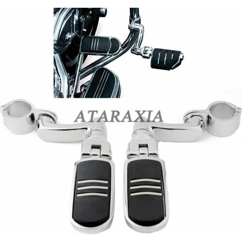 Motorcycle Adjustable Highway Pegs Engine Guard Foot Pegs Footrest Footpegs Clamps For Harley Softail Touring Dyna Cafe Racer