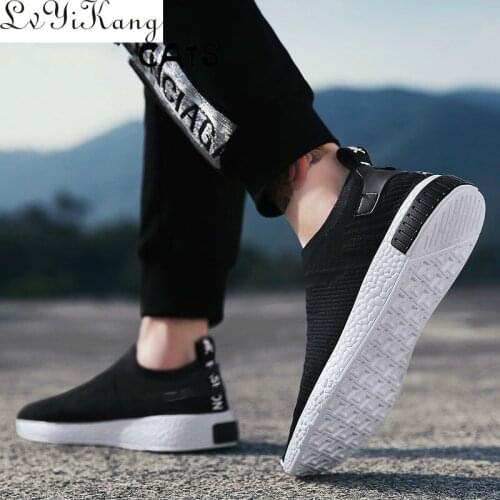 Thin Shoes for Summer White Shoes Men Sneakers Teen Shoes Without Lace Trend 2019 New Feel Socks Shoes Tenis Masculino Chaussure