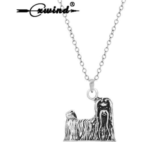 Cxwind New 3D Realistic Maltese Pendant Necklace Animal Dog Breed Charm Necklace in Brass for Men Women Jewelry Cute Choker