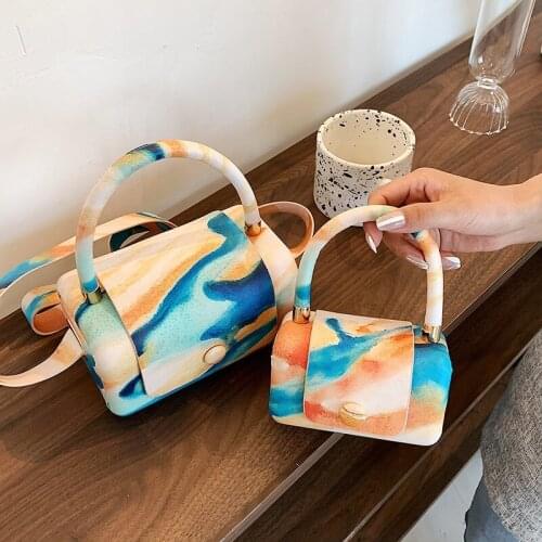 New Multicolor Bags Women Shoulder PU Small box Purse Messenger bag Color of Sky Portable Casual Packs Crossbody Bag bolso mujer