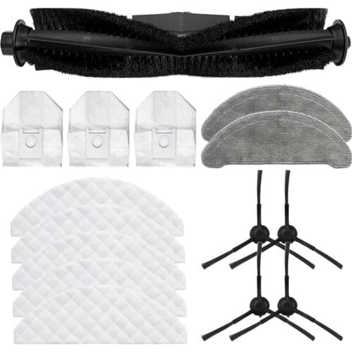 Main Brush Recyclable Mops Cloths Dust Bag Side Brush Parts Accessories for ROIDMI EVE Plus Robot Cleaner Sweeper