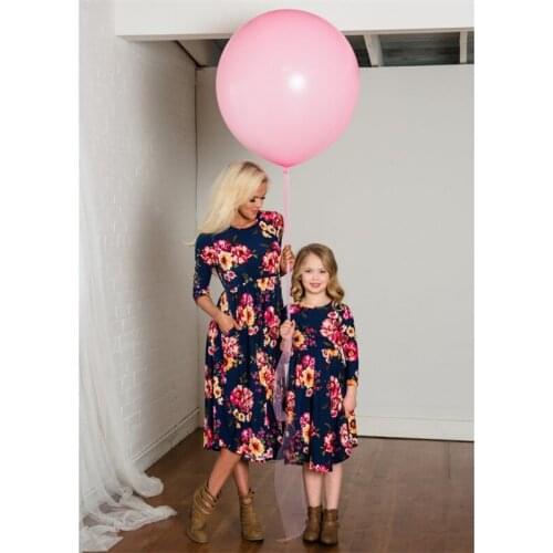 Mother Daughter Dresses Floral Family Clothes Parent Child Dress Family Matching Outfits Baby Girl Party Clothes Floral Dress