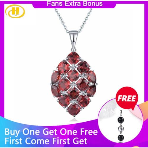 Natural Red Garnet Silver Pendants for Women S925 Jewelry 8.7 Carats Natural Garnet Romantic Design for Women Christmas Gifts