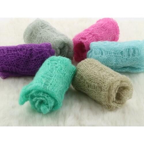 Clearance!60X30CM Mohair Hollow Wrap Newborn Boy Girl Mohair Wrap Photography props Baby Photo Shoot Stretch Infant Photo Shoot