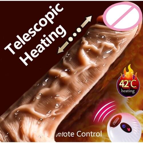 Remote Thrusting Heating Dildo Vibrators for Women Huge Dick Lesbian Sex Toys Erotic Machine Realistic Penis Female Masturbation