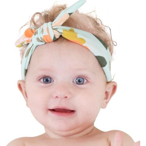 ON SALE 1PCS 2018 Lovely Fashion Bunny Ear Head Wrap Kids Girl Bow Elastic Knot Headbands Bowknot Headwear Hair Accessories