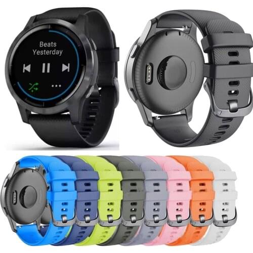 22mm Silicone Watchband Straps for Garmin Active /Vivoactive 4 / Venu 2/Forerunner 245 645 Smart Bracelet Wristband Strap Correa