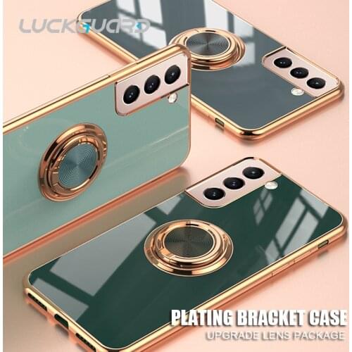 Luxury Magnetic 360 Ring Bracket Case For Samsung Galaxy S21 Ultra S10 Note 8 9 10 20 Plus A22 A32 A52 A72 Shockproof Cover TPU