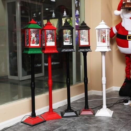 125cm Christmas Electric Snow Music Street Lights Home Decoration LED Light emitting Ornaments Scene Layout Props Party Supplies