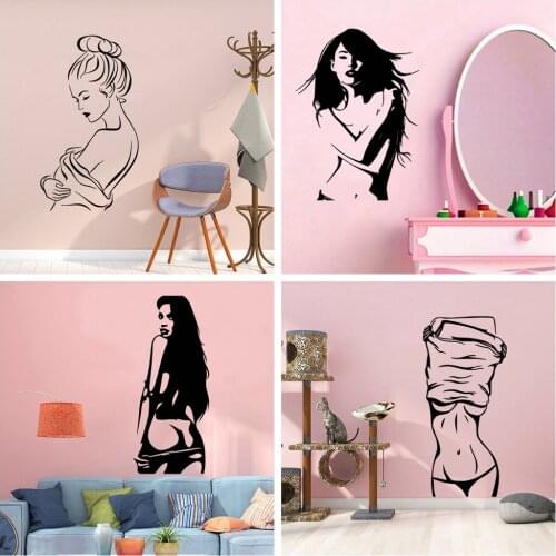 Sexy Lady Woman Decal Decorative Wall Sticker For Womens Bedroom Stickers Wall Art Decor sexy lady woman Wallpaper Vinyl Decal