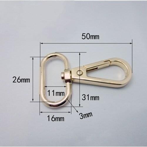 Wholesale 50pcs SWIVEL CLIPS SNAP Hook METAL TRIGGER Webbing bag Hook Swivel Lobster Clasp Clips