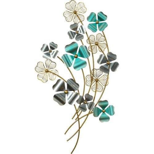 Modern Wrought Iron Four-leaf Clover Wall Hangings Home Livingroom Wall Mural Crafts Porch Hotel Store Wall Sticker Decoration