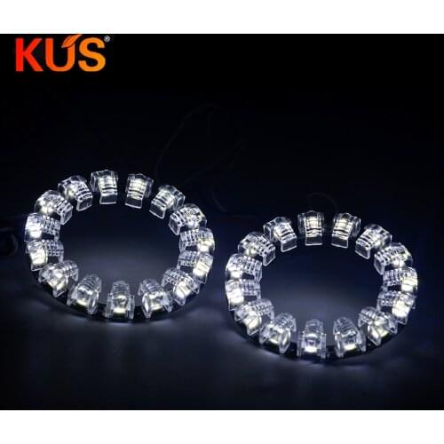 New Version 2 pcs 2.5 inch LED Day Running Lotus Angel Eyes Rings DRL White or blue led rings for 2.5 mask shrouds
