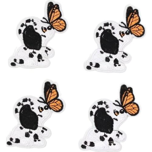 10pcs/lot Iron On Dog Butterfly Stickers Embroidery Cartoon Animal Patches DIY Patchwork Crafts Handmade Jeans Backpack Badge