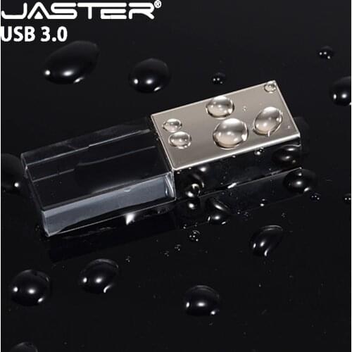 JASTER USB 3.0 Crystal Pen Drive Silver USB Flash Drive 4GB 8GB 16GB 32GB 64GB Black Flash Card Disk Golden Flash Memory Stick