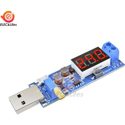 DC-DC 5V to 3.5V / 12V USB Boost Buck Converter Power Supply Module LED Digital Adjustable Step UP / Down Module Out DC 1.2V-24V
