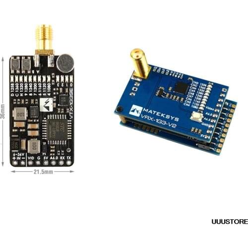 MATEK Systems VTX-1G3SE-9 1.2Ghz 1.3GHz 9CH FPV Video Transmitter With VRX-1G3-V2 1.2Ghz 1.3GHz 9CH Wid Band FPV Video Receiver