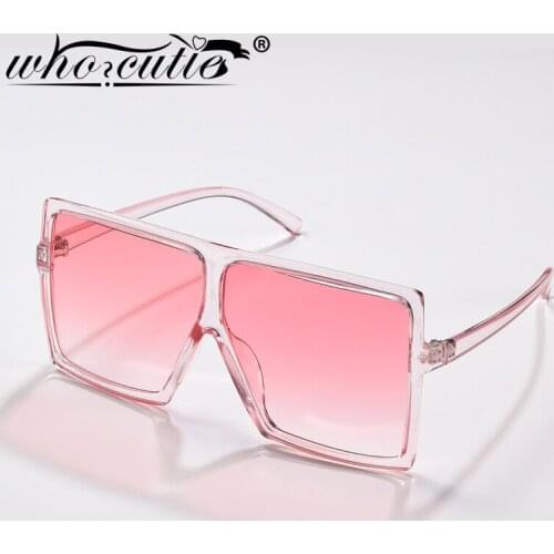 WHO CUTIE Fashion Oversized Sunglasses Female Brand Designer 2019 Vintage Square Frame Big Sun Glasses Shades for women OM431B