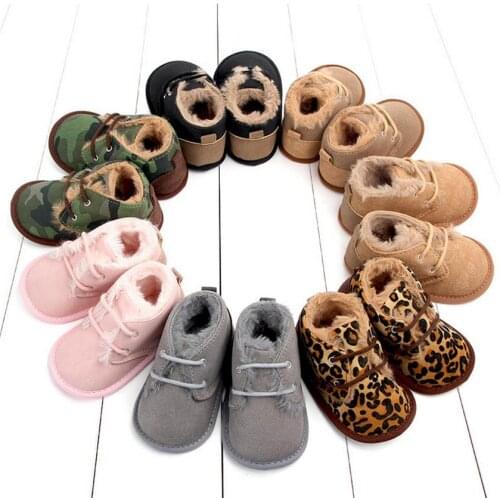 0-18M Baby Girls Boys Winter Warm Shoes First Walkers Sneakers Kids Crib Infant Toddler Footwear Boots Newborns Prewalkers