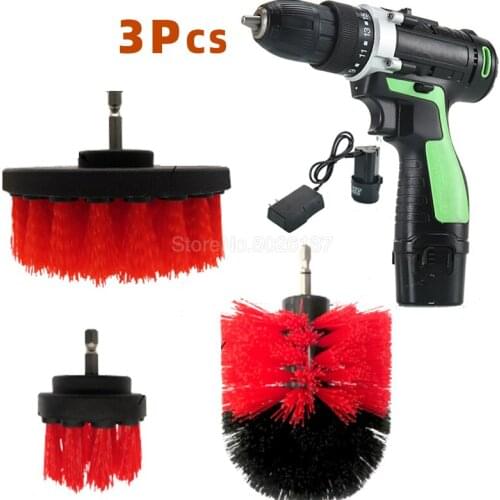 3 Pcs Drill Brush Scrub Pads Power Scrubber Cleaning Kit All Purpose Cleaner Scrubbing Cordless For Pool Til Bathroom Bathtub