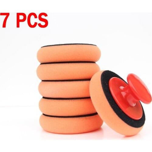 7 PCS Car Wash Wax Polish Pad Polishing Pad Sponge Car Cleaning Cloth Microfiber Applicator For Auto Polisher Waxing Sponge