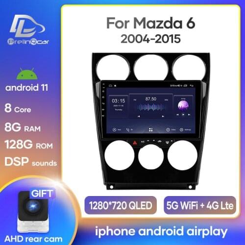 Prelingcar Android 10.0 For MAZDA 6 2006 2007 2008-2013 Car Radio Multimedia Video Player GPS Navigation NO DVD 2 Din Octa-Core