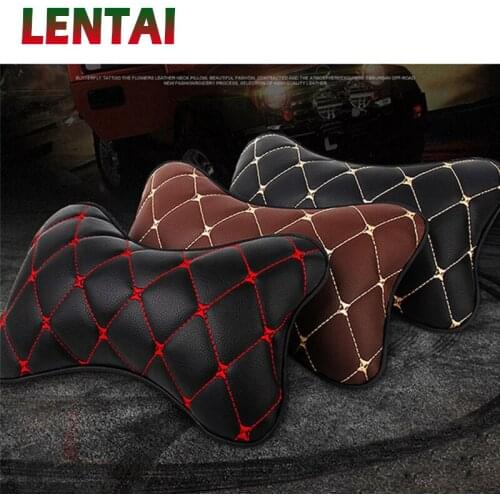 LENTAI For Opel astra h j g insignia vectra c corsa d zafira b Fiat 500 punto Ssangyong NEW 1Pc Car neck pillow Leather Headrest