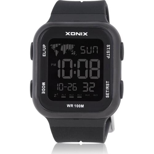 New Men Women Sports Watches Multifunction Dual time Digital Watch 5 Groups of Alarms Waterproof 100m Swimming Diving Wristwatch