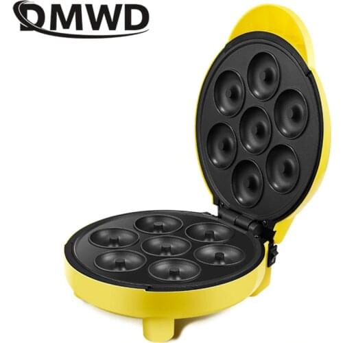 DMWD Electric donut maker Non-stick coating Double side fast heating DIY Doughnut baking pan Dessert bakeware cake bake Machine