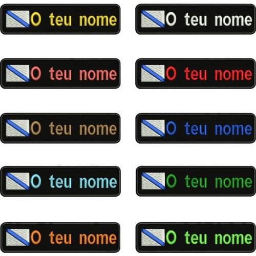 Galician flag Galicia 10X2.5cm Embroidery Custom Name Text Patch Stripes badge Iron On Or Velcro Backing Patches For Clothes