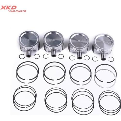 STD 4Pcs 76.5mm Piston & Ring Kit Fit For VW Jetta 11-16 1.6L EA111 03C198151 036107065DH