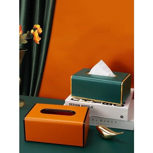 Tissue Box Stylish PU Leather Rectangular Tissue Holder for Bathroom or Office Home Decoration Wedding Gifts