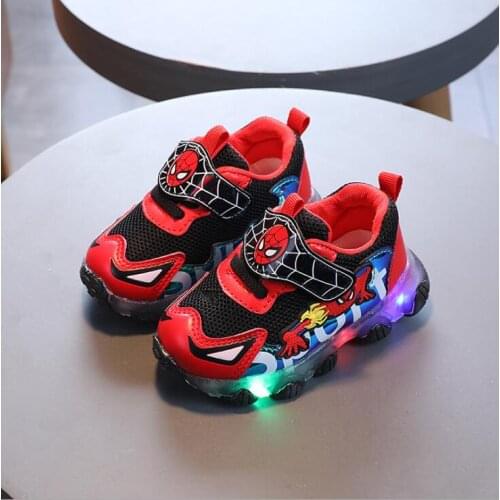 Disney Kids Baby Infant Girls Mickey Mouse Print LED Luminous Shoes Sneakers Kids cute casual Glowing Sneakers