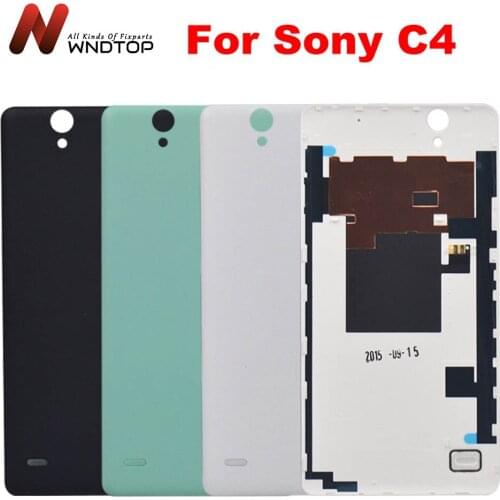 For Sony Xperia C4 Battery Cover Door E5303 E5306 E5353 E5333 Rear Back Cover Housing + NFC Logo sony C4 Battery Cover