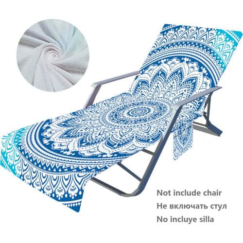 Summer Portable Microfiber Beach Chair Cover Swimming Travel Beach Towel Chaise Sun Lounger Towel Mat Blanket Cover For Pool