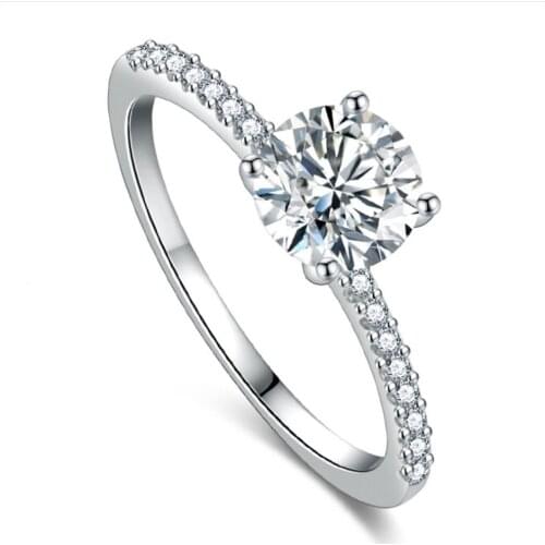 Fashion Crystal Engagement Ring for Women AAA White Cubic Zirconia Silver Color Double Ring 2021 Wedding Trend Female Jewerly