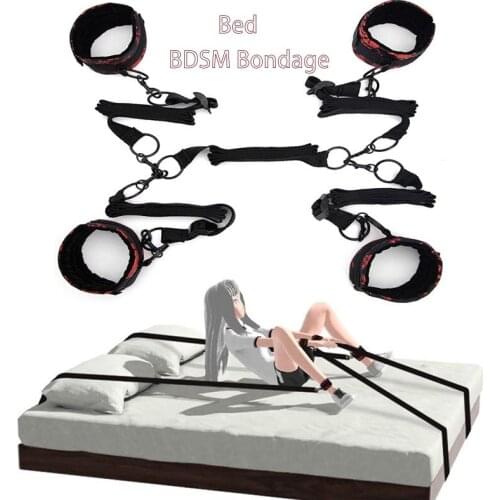 1set Adult Handcuffs & Ankle Cuffs Bdsm Bondage Set Restraint Open Leg Sex Toys For Couples Adult Games Accessories Sex Products