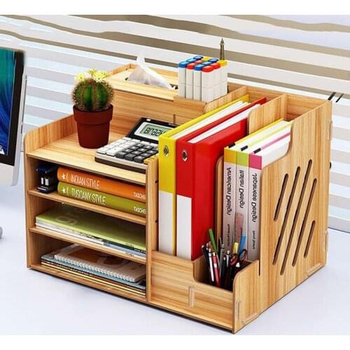 Magazine Holder Newspaper Rack Stationery Storage Box Desk Organizer for Document Letter File Tray Home Office School Supplies