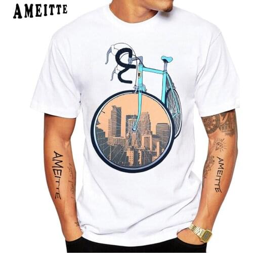 New Summer Men Short Sleeve Dirt Bike Tattoo Cycling Road Tips Bikes Travel Drawing T-Shirt Bicycles Sport Casual Tops Boy Tee