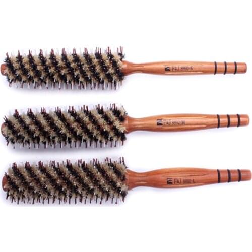 IRUI 1pc Professional Curly Hair Wooden Comb Natural Boar Bristles Hair Comb Anti static Curly Comb Hairdressing